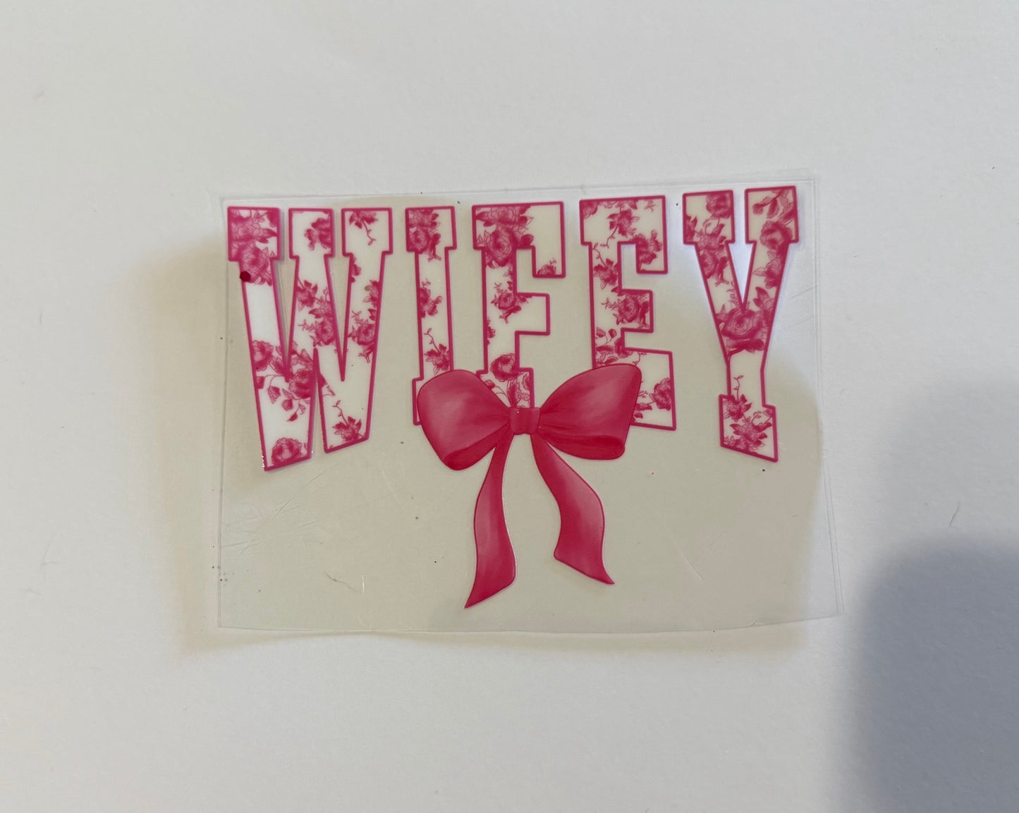 “Wifey” Floral Bow UV DTF Decal