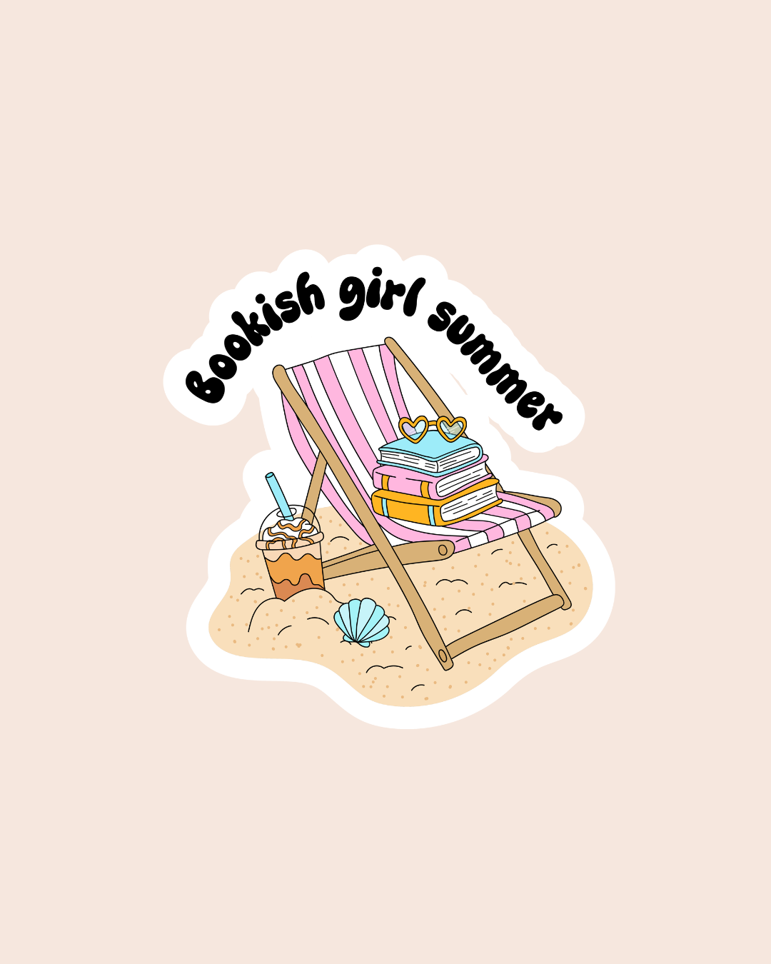 Bookish Girl Summer Sticker