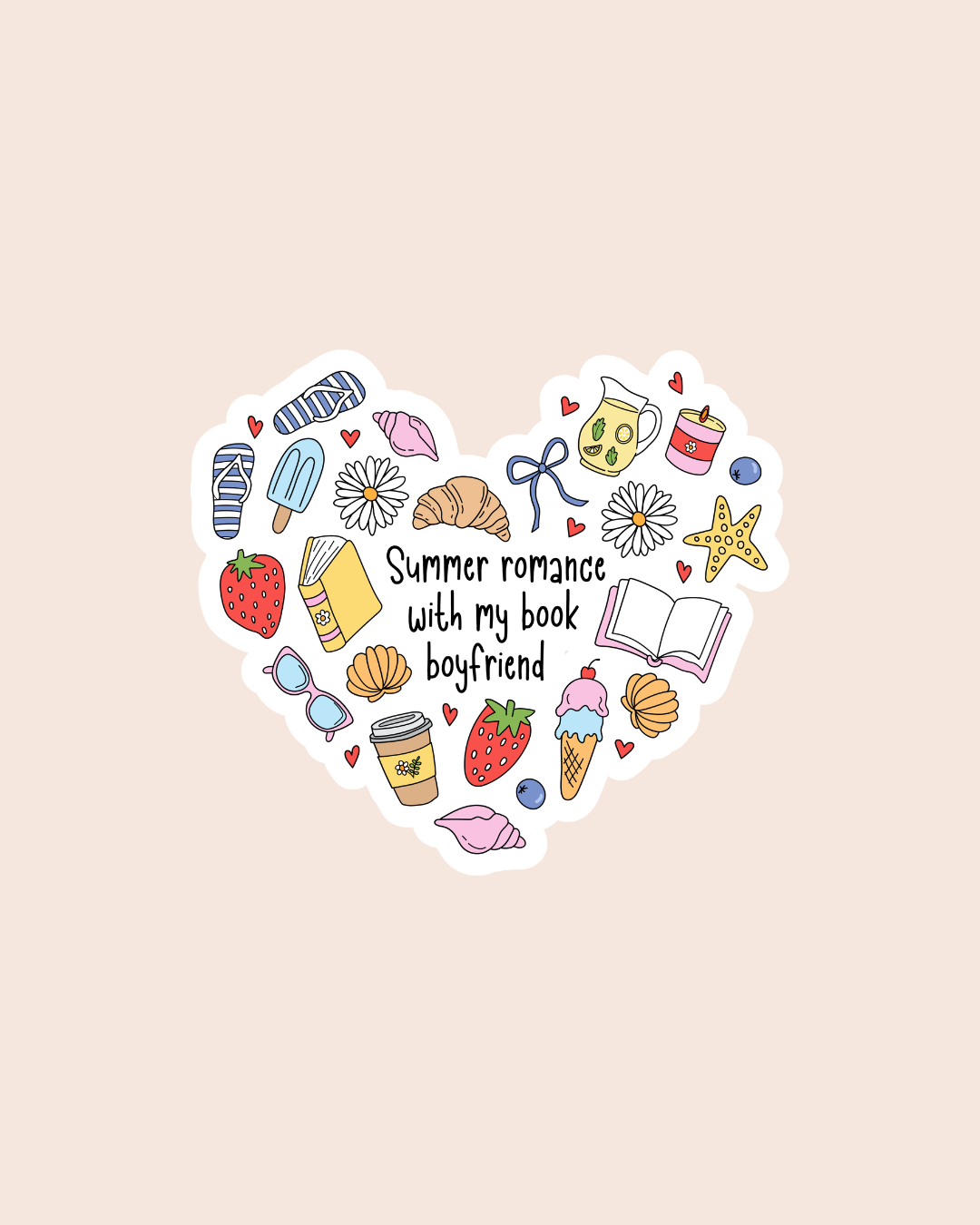 Summer Romance With My Book Boyfriend Sticker