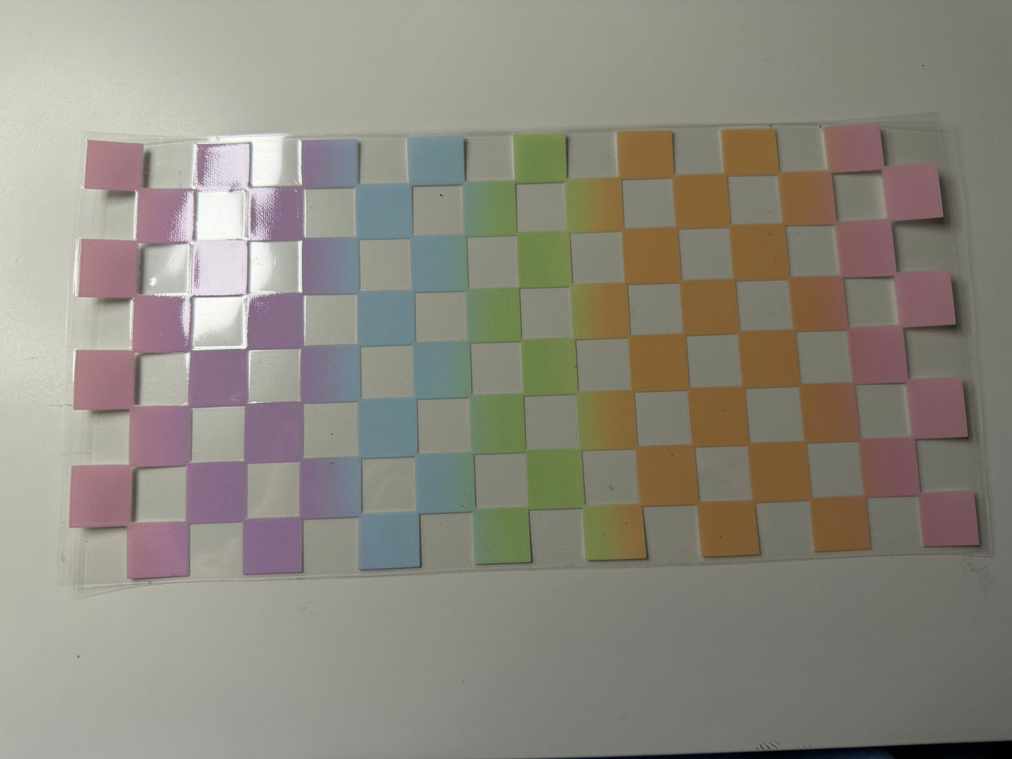 Pastel Checkers UV DTF Wrap