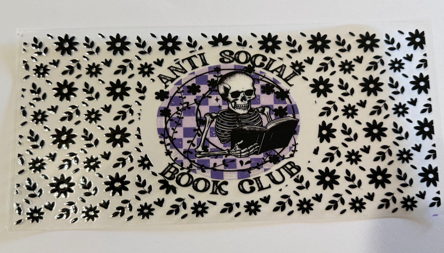 Anti Social Book Club UV DTF Wrap