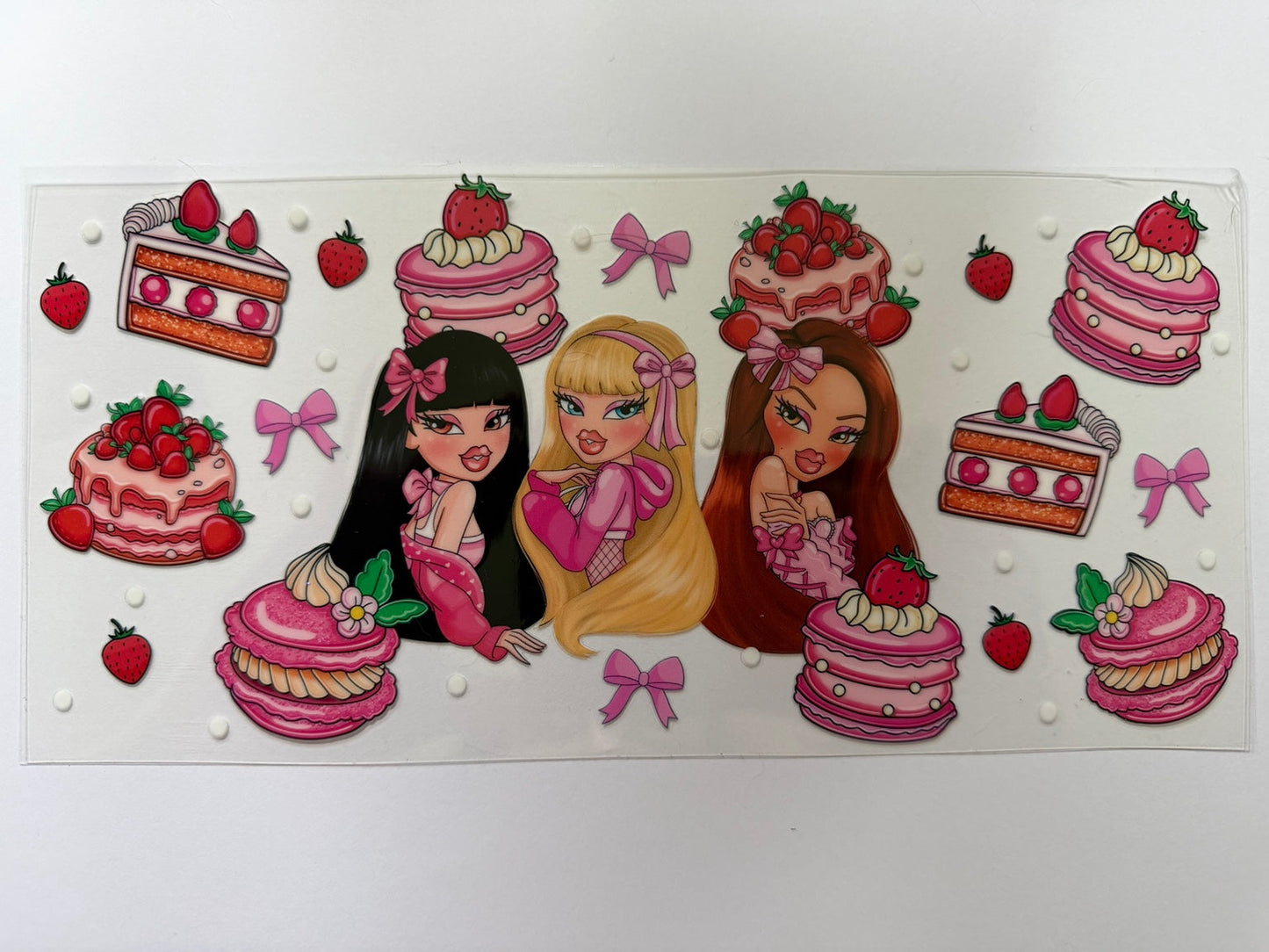 Strawberry Cake Girls UV DTF Wrap