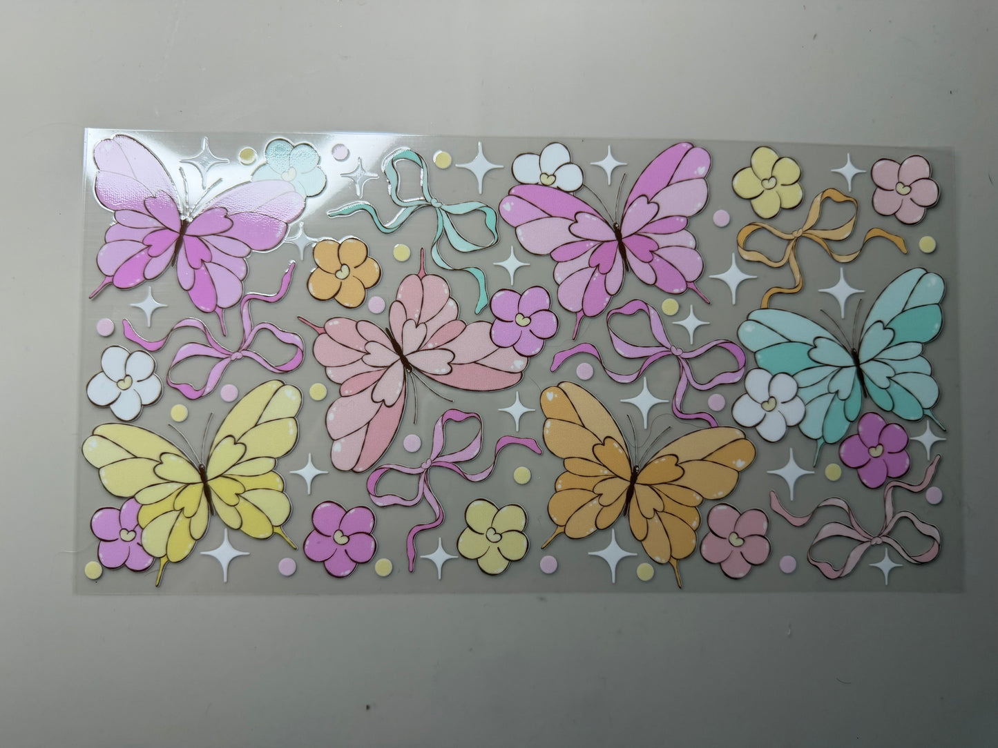 Pastel Butterflies UV DTF Wrap