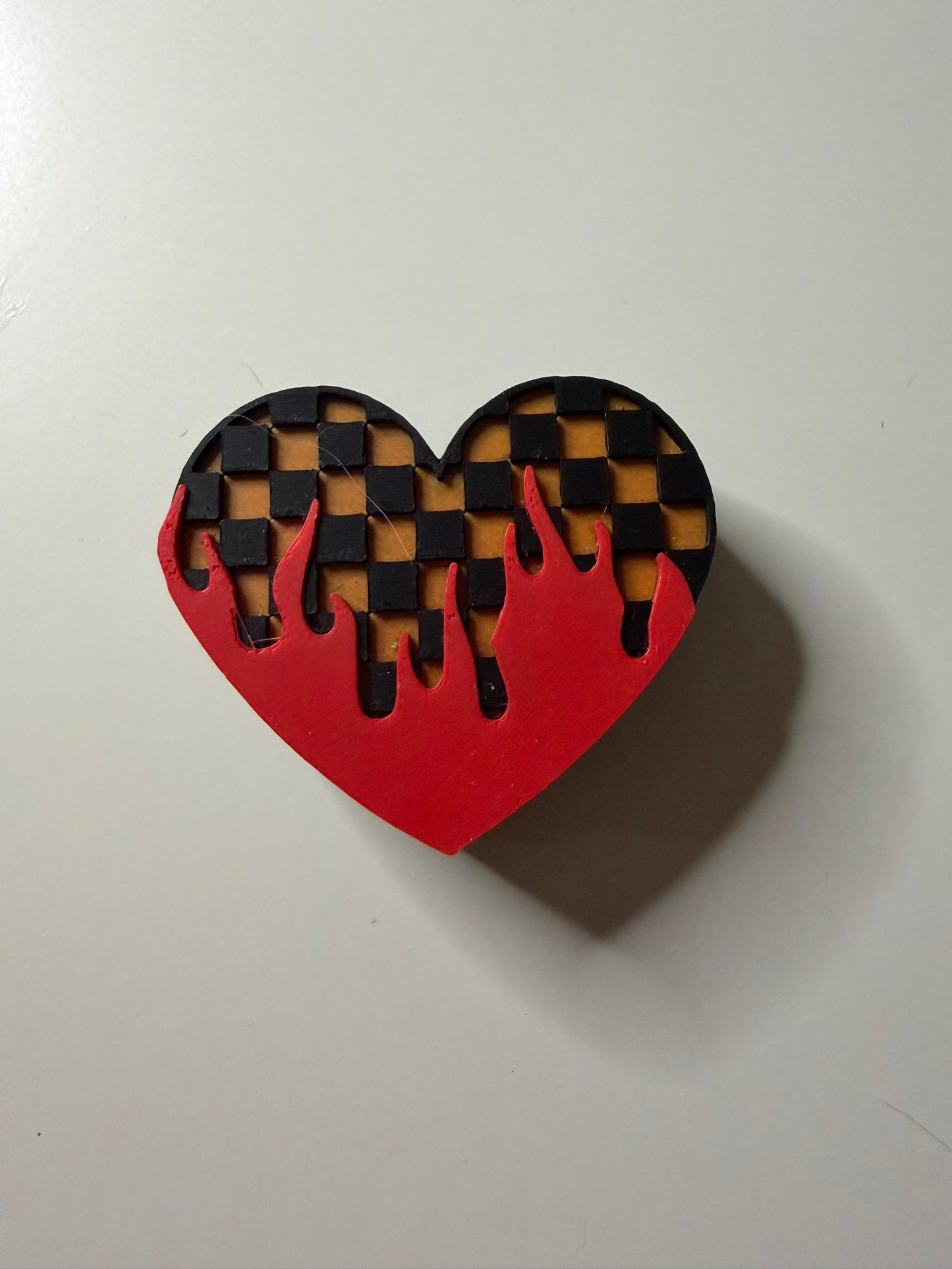 Checkered Heart Straw Topper