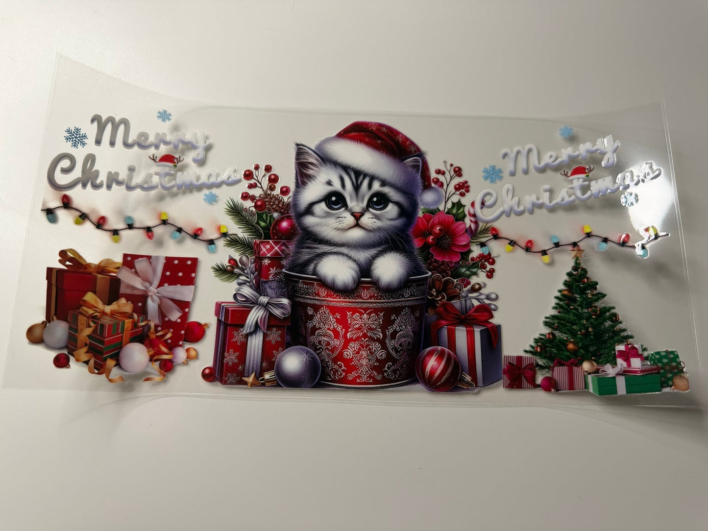 Christmas Kitten UV DTF Wrap