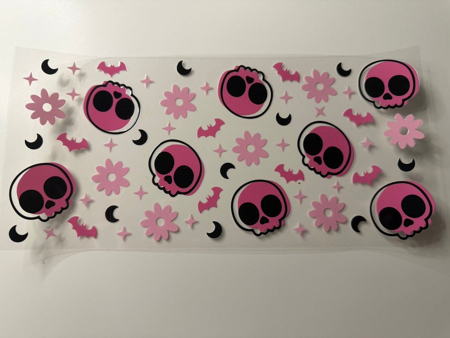 Pink Skulls UV DTF Wrap