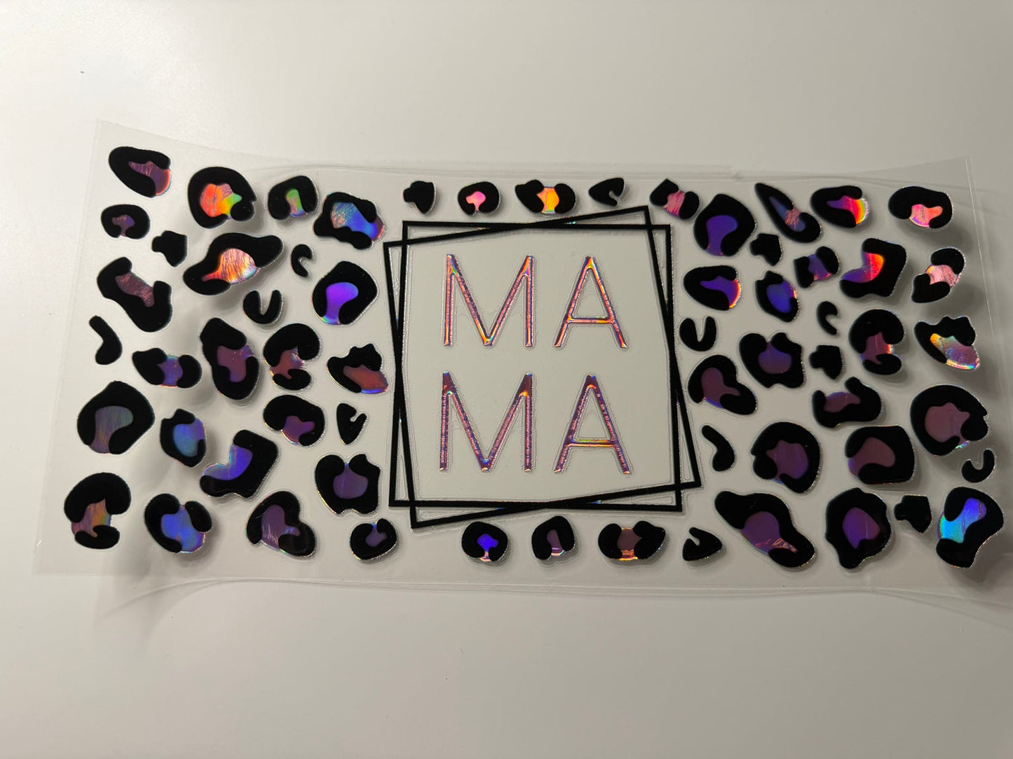 Holographic Leopard Mama UV DTF Wrap