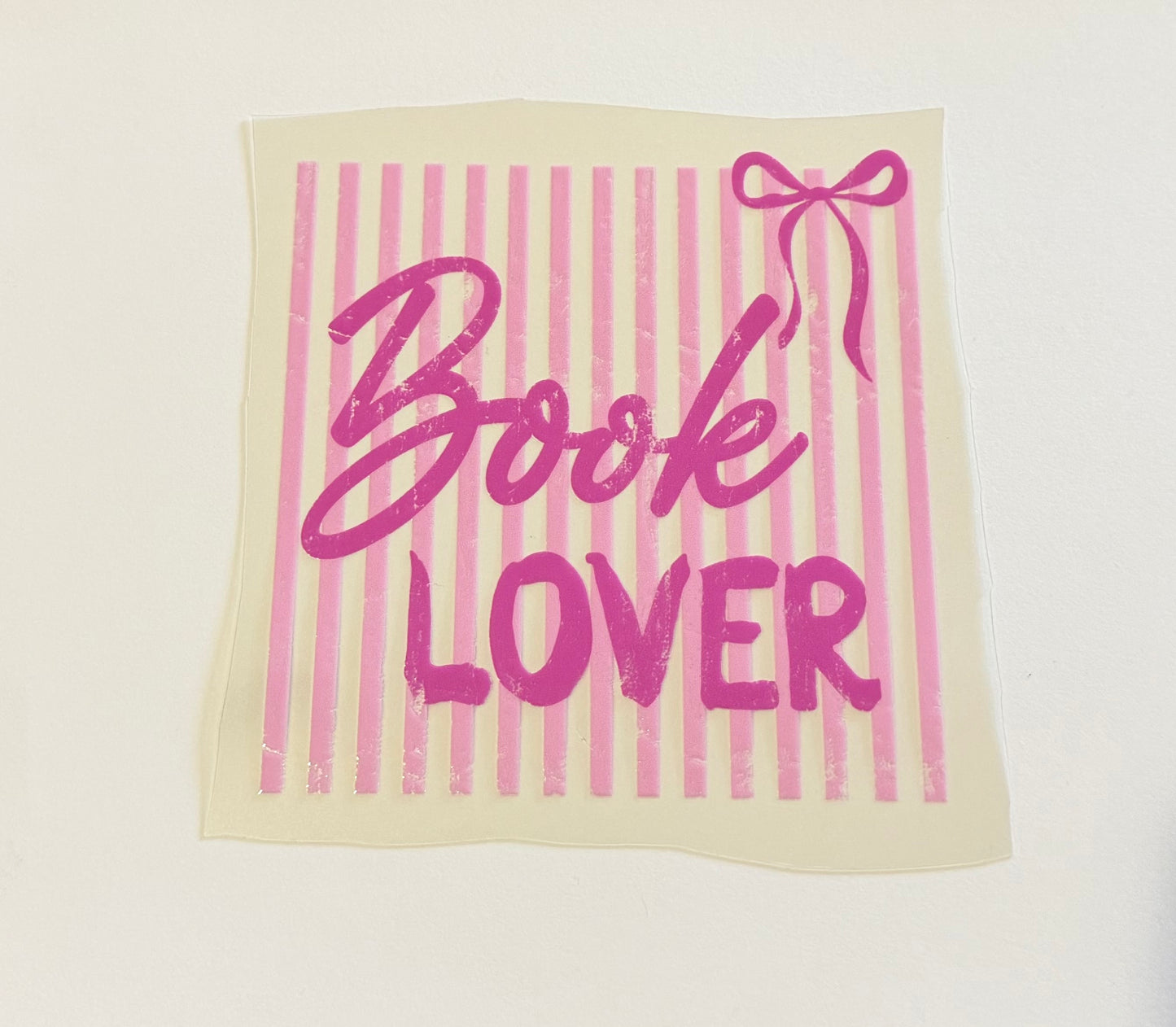 Pink “Book Lover” UV DTF Decal