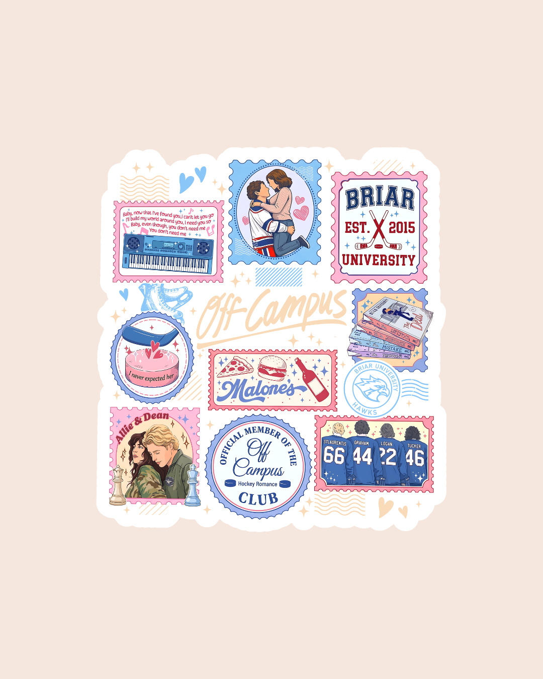 Off Campus Stamp Collage Sticker