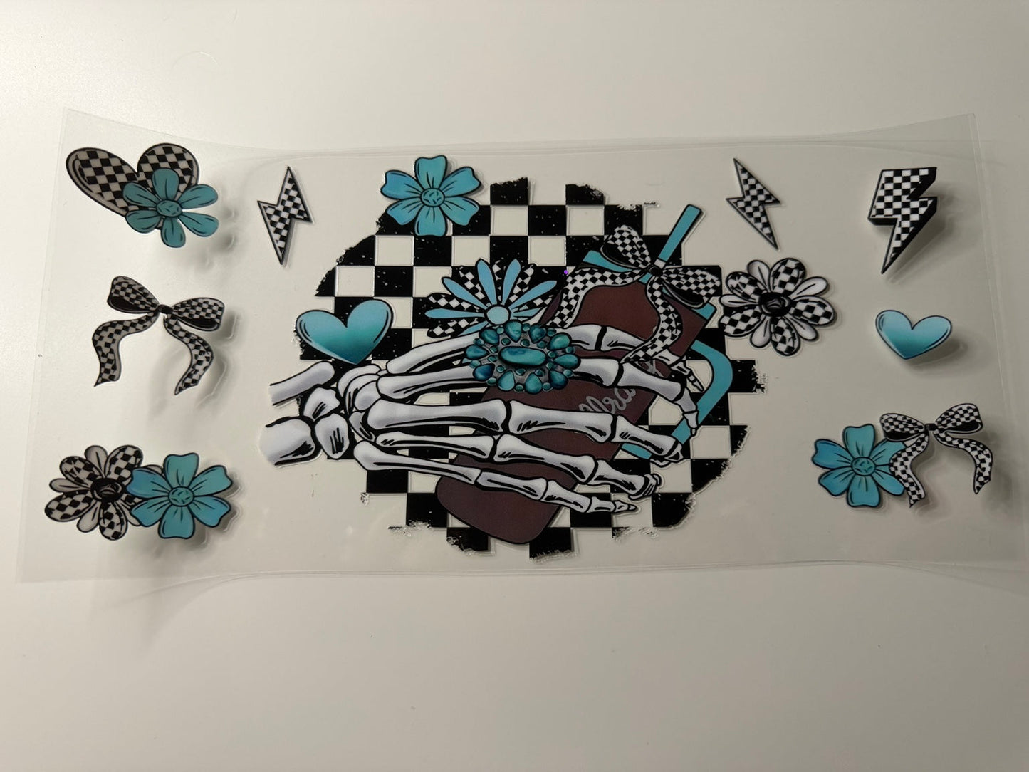 Checkerboard Skeleton UV DTF Wrap