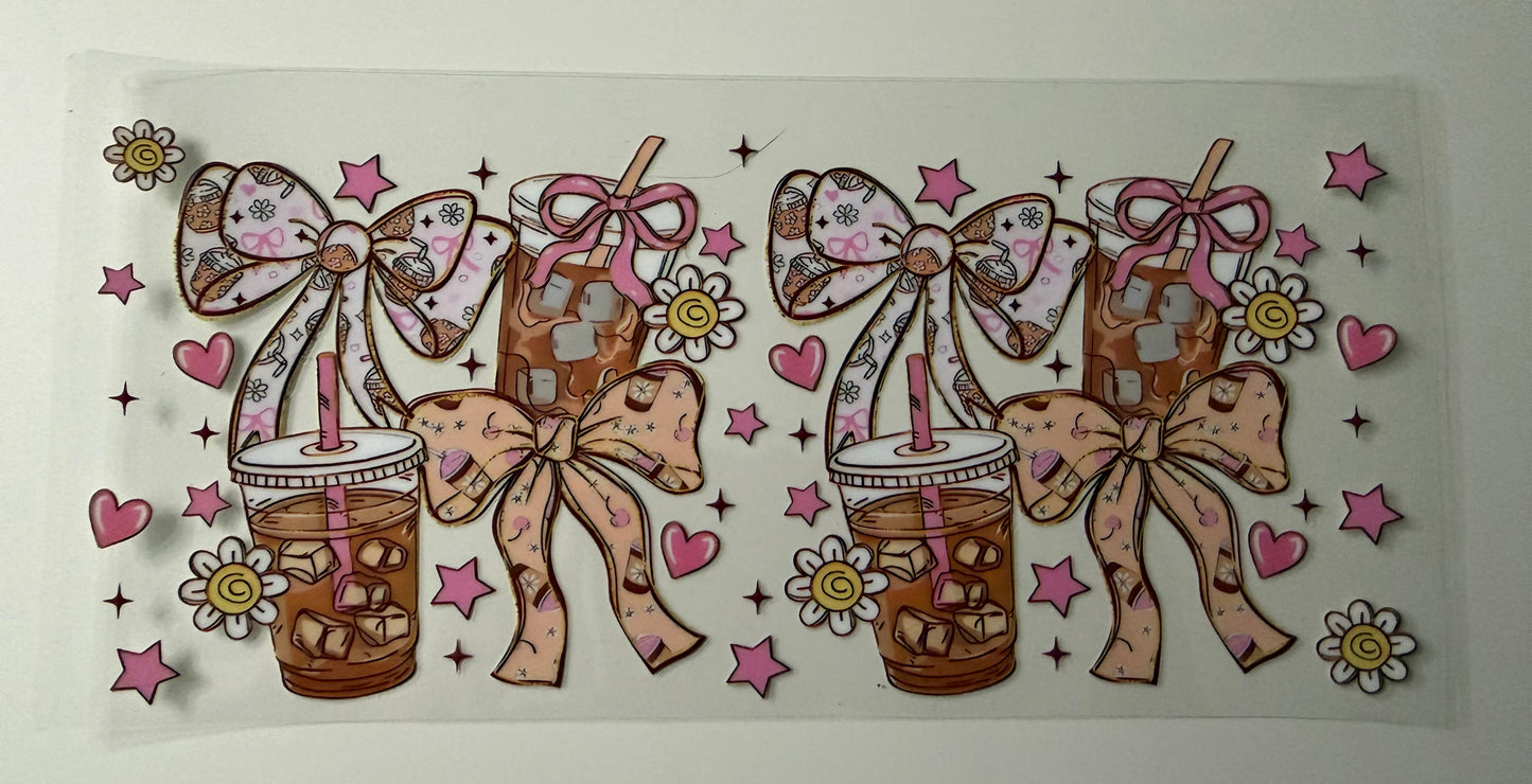 Coffee Bows UV DTF Cup Wrap