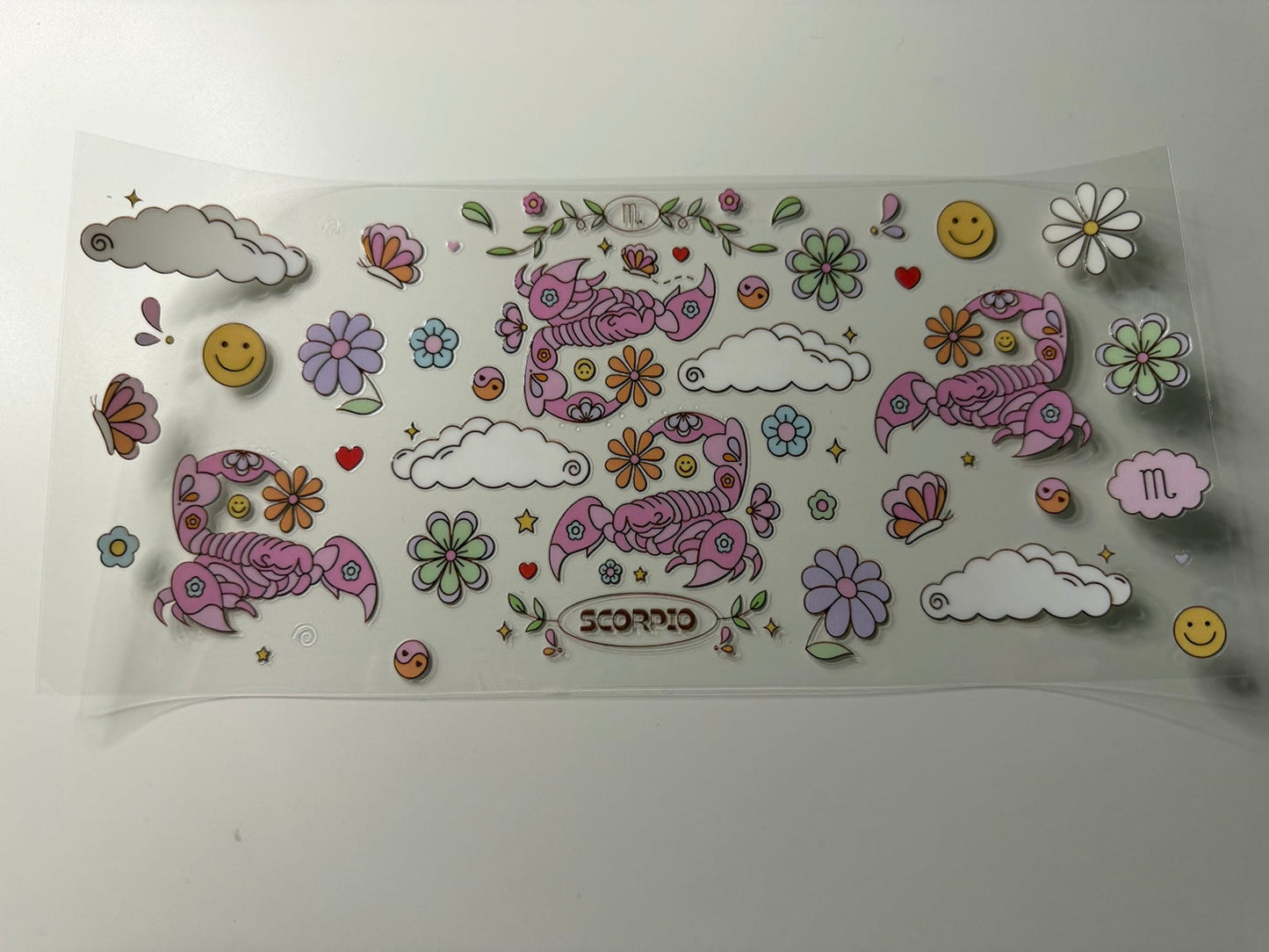 Scorpio Zodiac Floral UV DTF Wrap