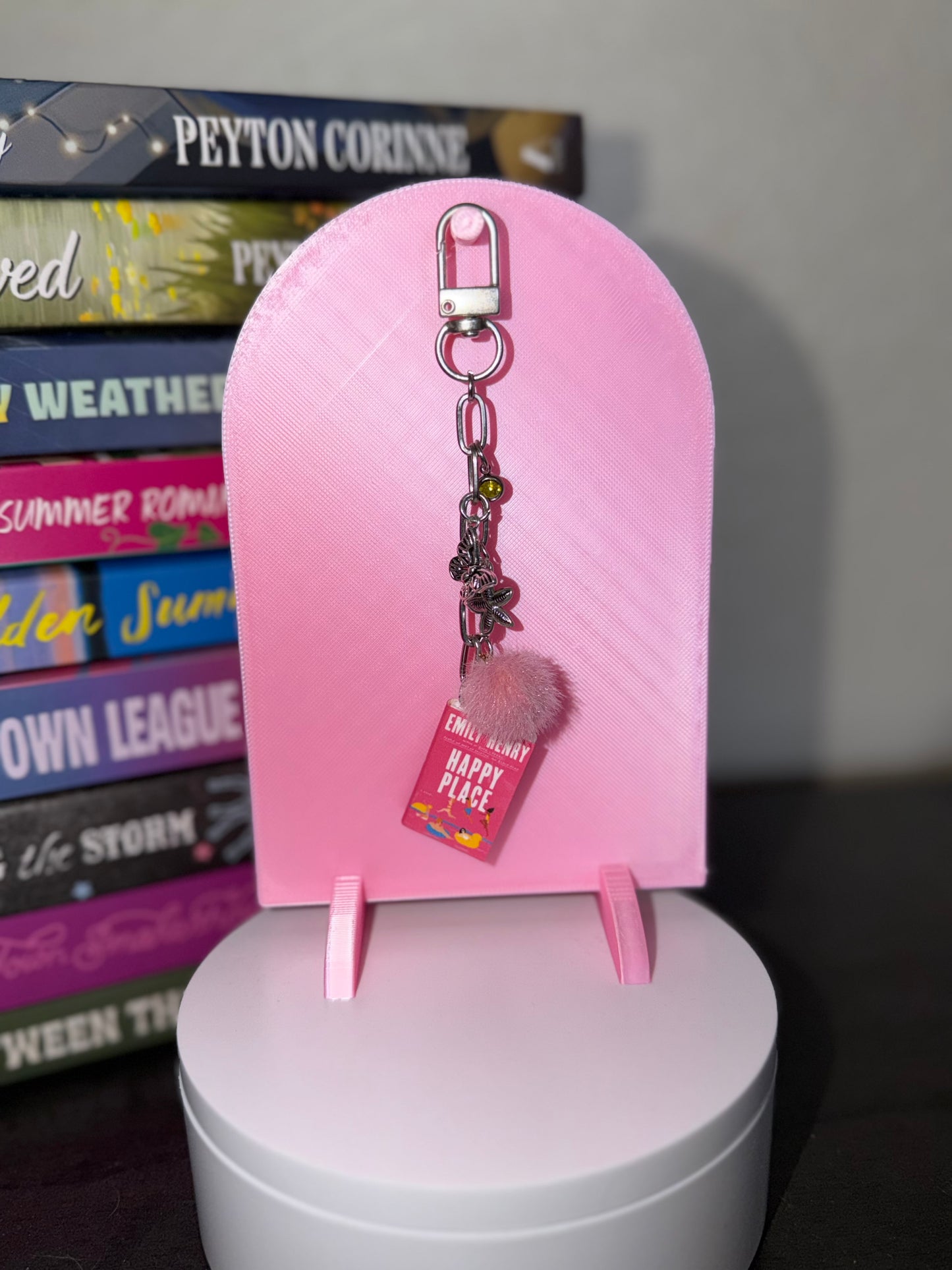"Happy Place" Chapter & Charm Keychain