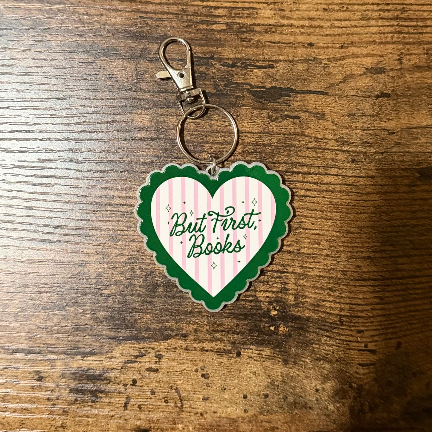 But First, Books Keychain