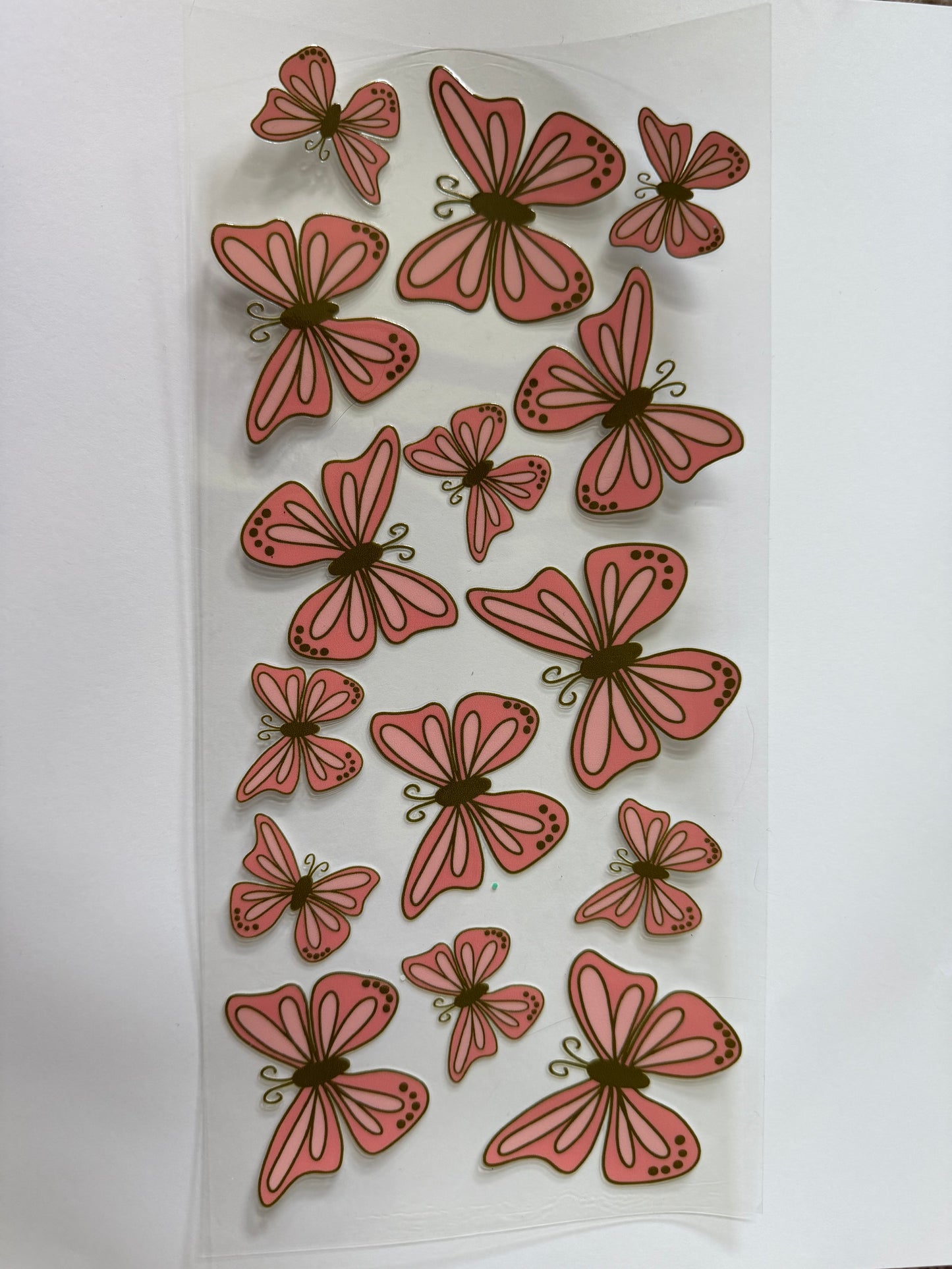 Peach Butterflies UV DTF Wrap
