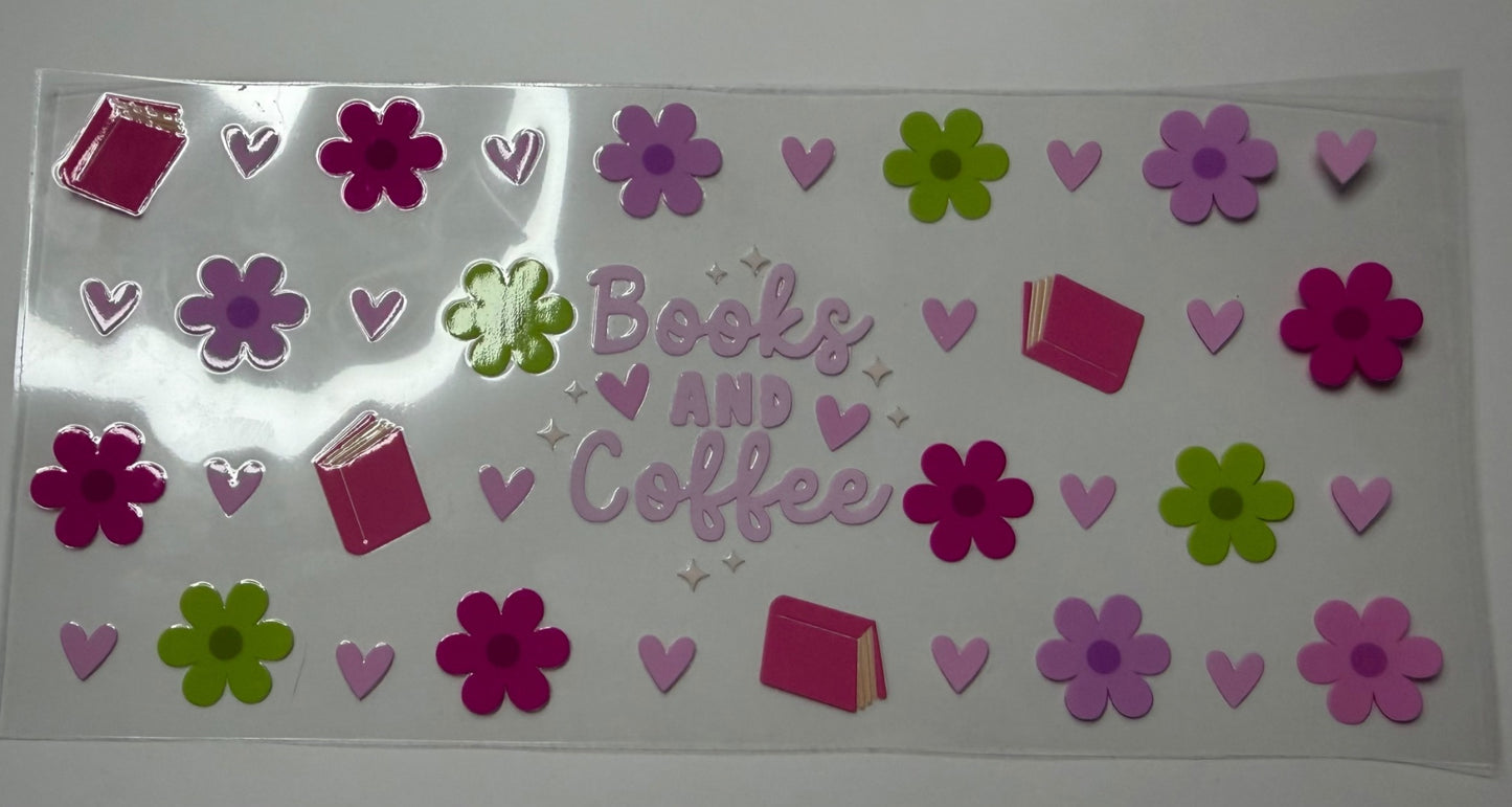 Books & Coffee UV DTF Wrap