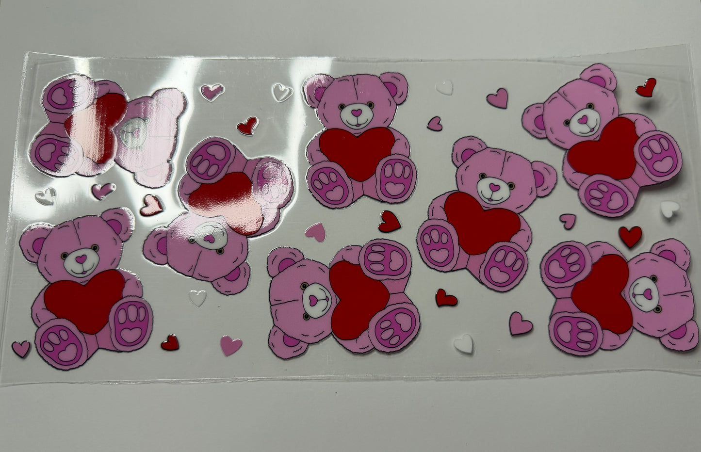 Pink Teddy Bears UV DTF Wrap