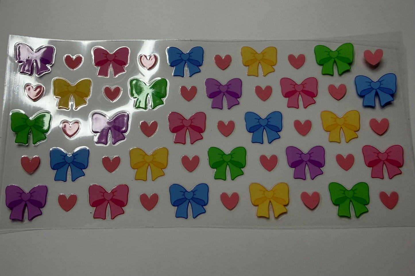 Colorful Bows & Hearts UV DTF Wrap