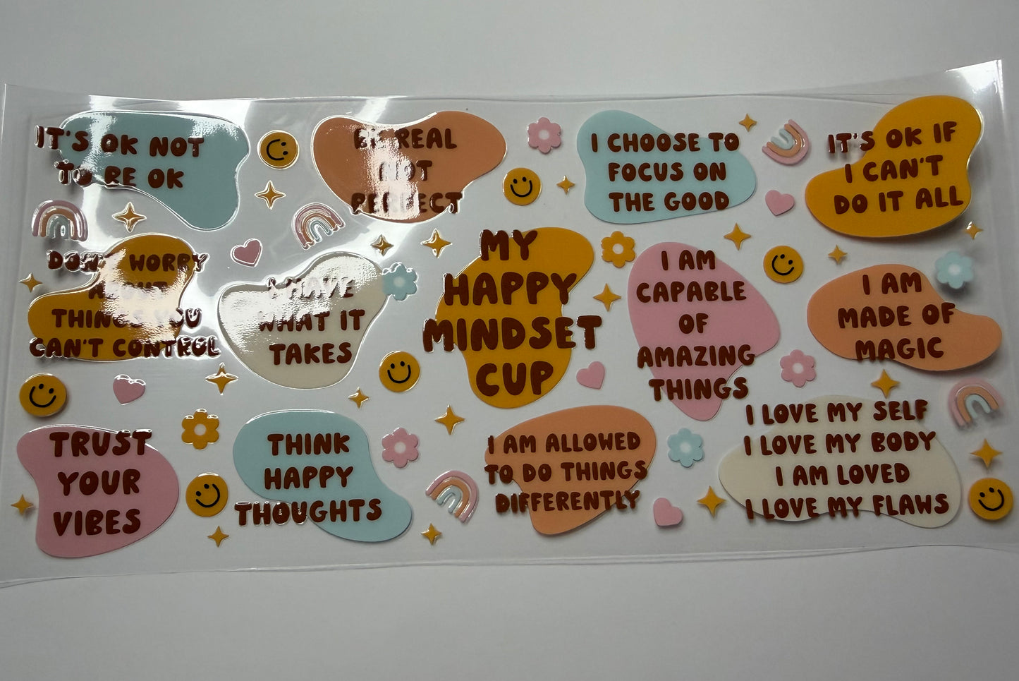 Happy Mindset UV DTF Wrap