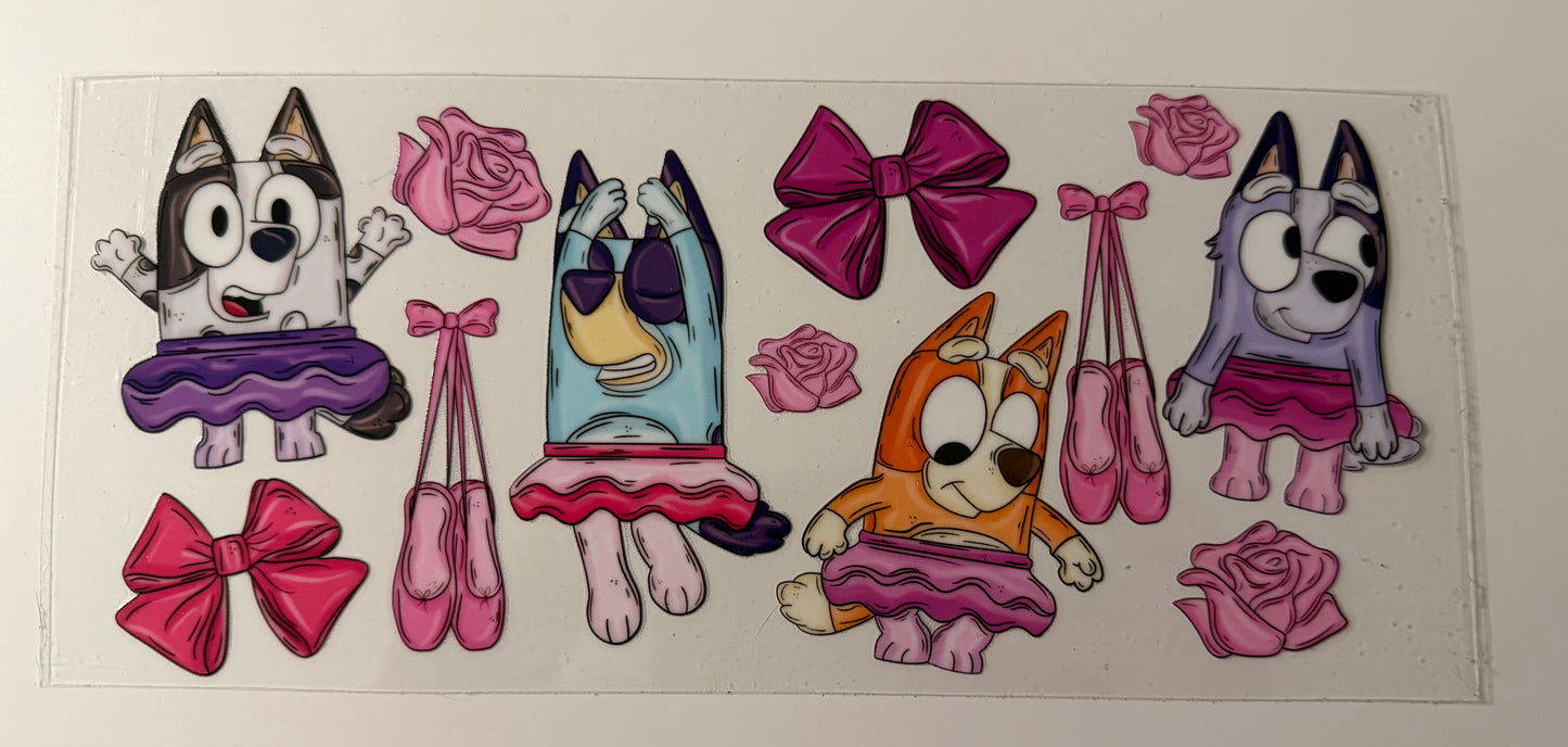 Ballerina Dogs UV DTF Wrap