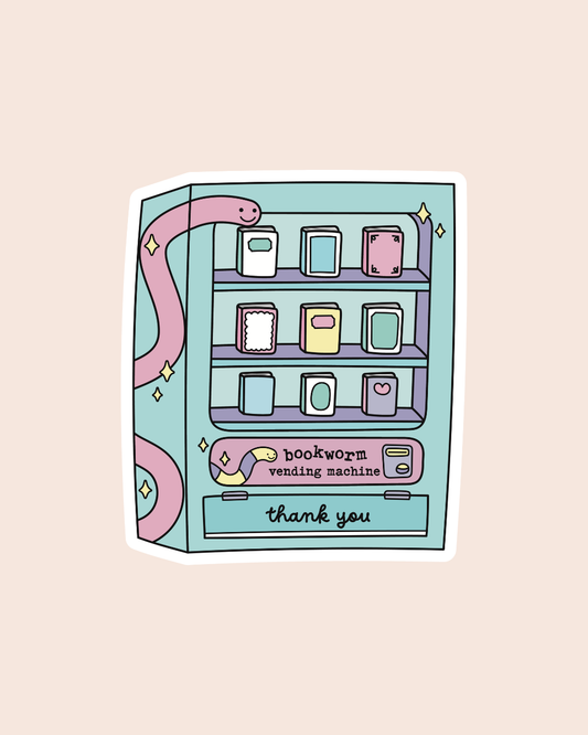Bookworm Vending Machine Sticker