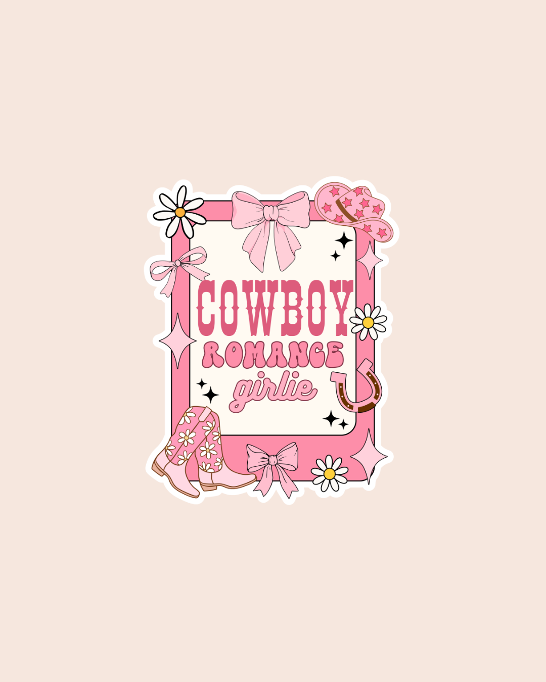 Cowboy Romance Girlie Sticker