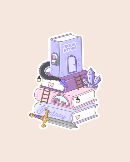 Fantasy Book Stack Sticker