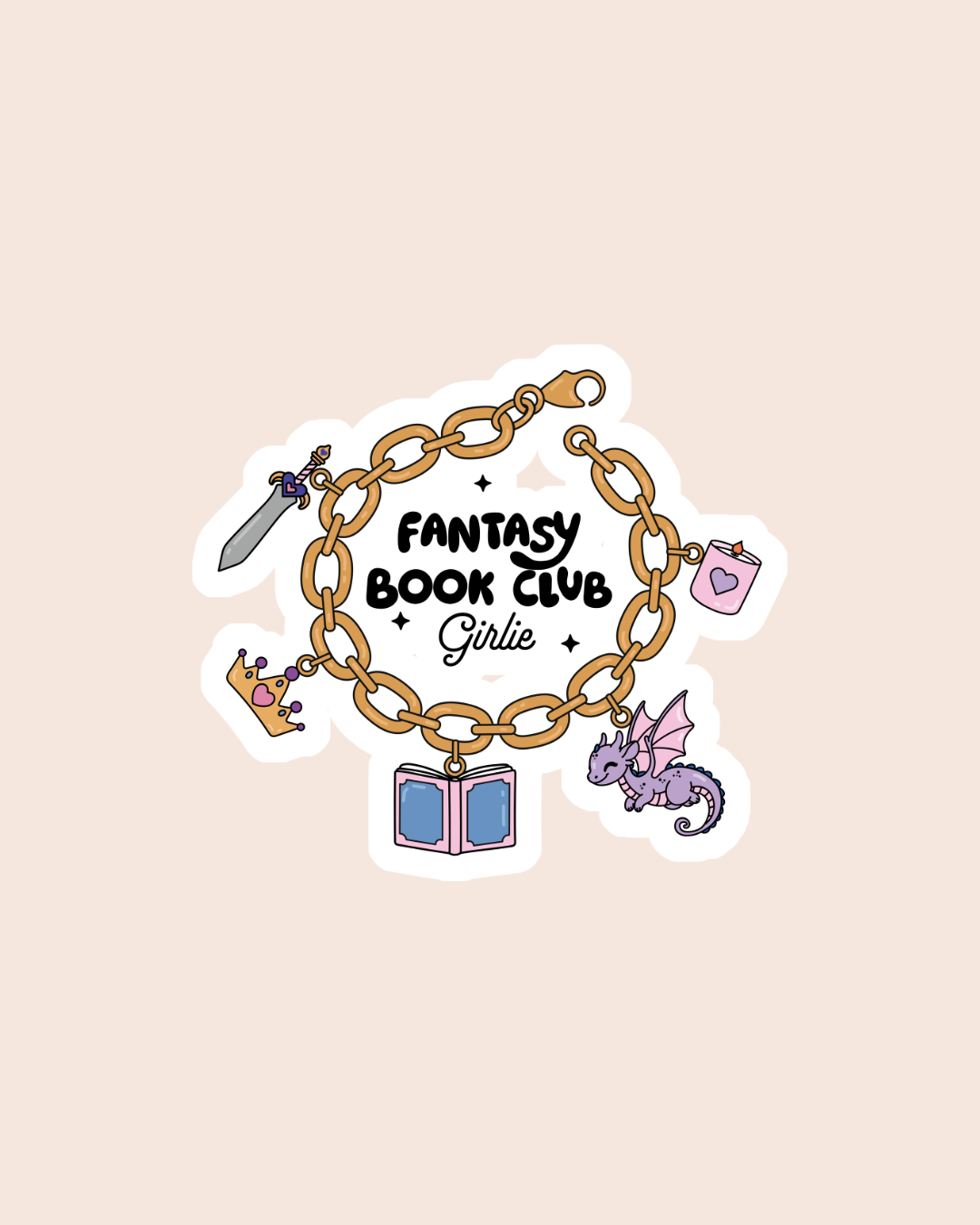 Fantasy Book Club Girlie Sticker