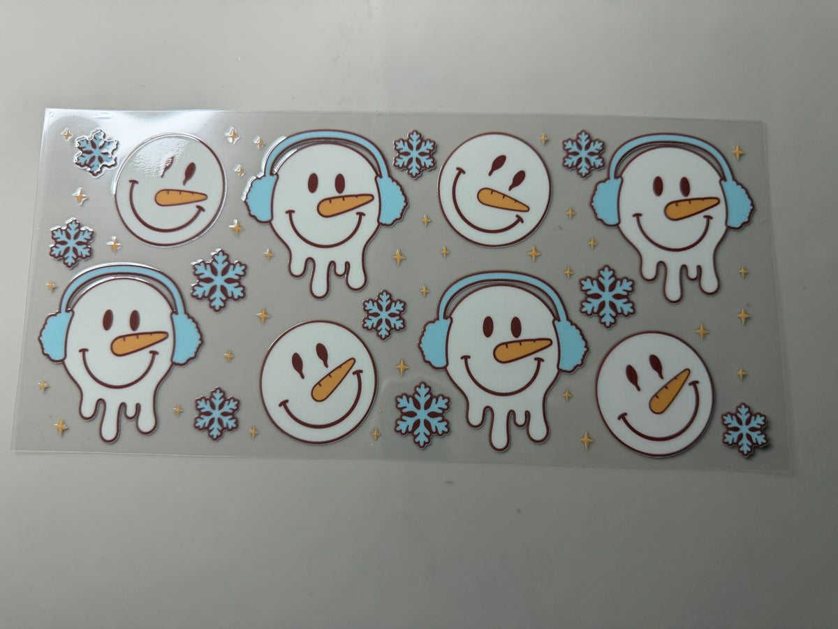 Melting Snowman UV DTF Wrap