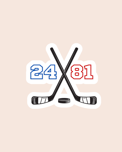 Hockey Romance Inspired Hockey Sticks Sticker
