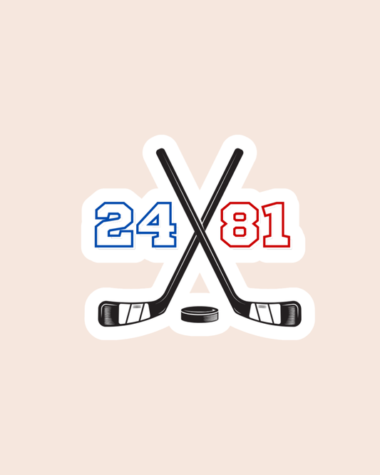 Hockey Romance Inspired Hockey Sticks Sticker