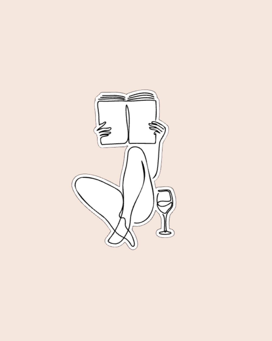 Reading & Wine Sticker