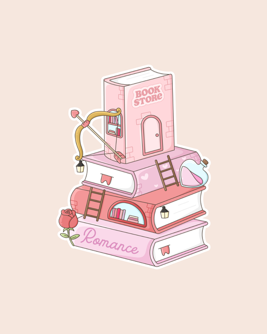 Romance Book Stack Sticker