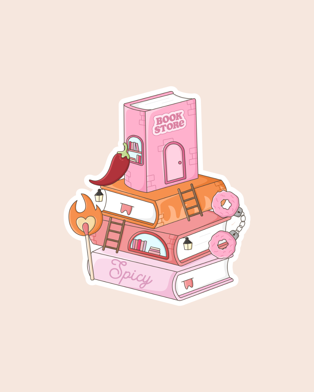 Spicy Book Stack Sticker