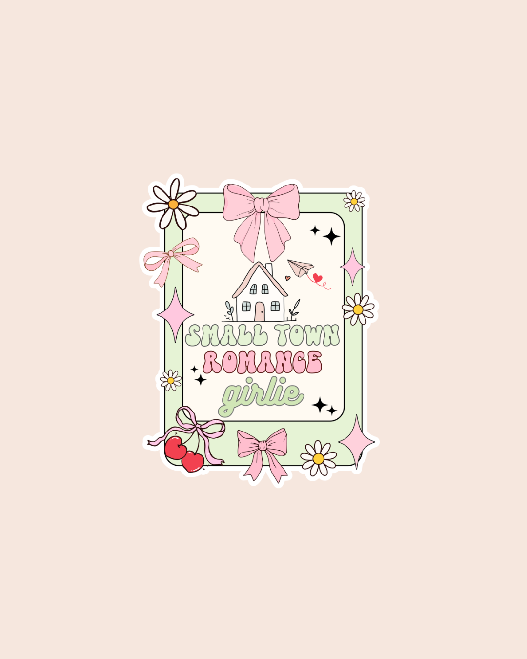 Small Town Romance Girlie Sticker