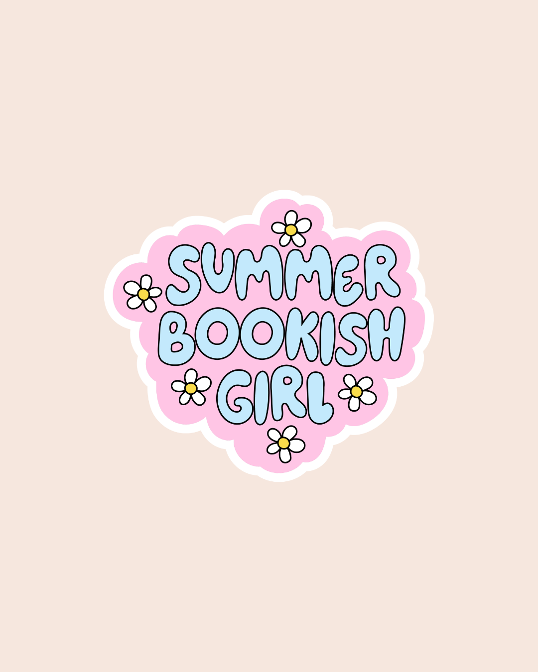 Summer Bookish Girl Sticker