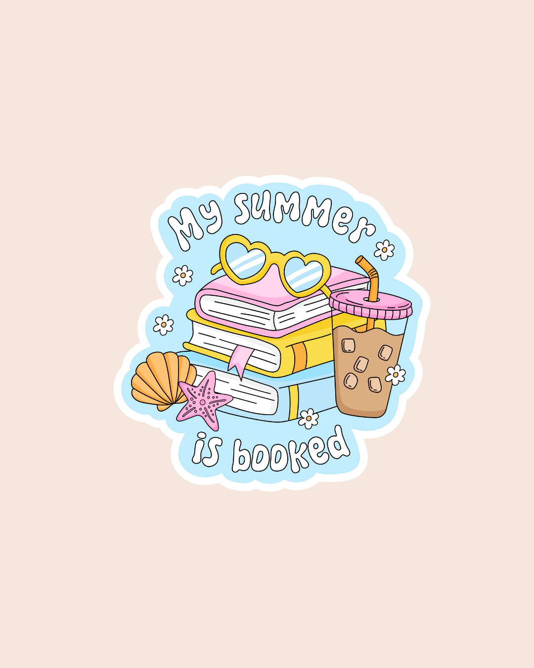 Books, Coffee & Sunshine Sticker