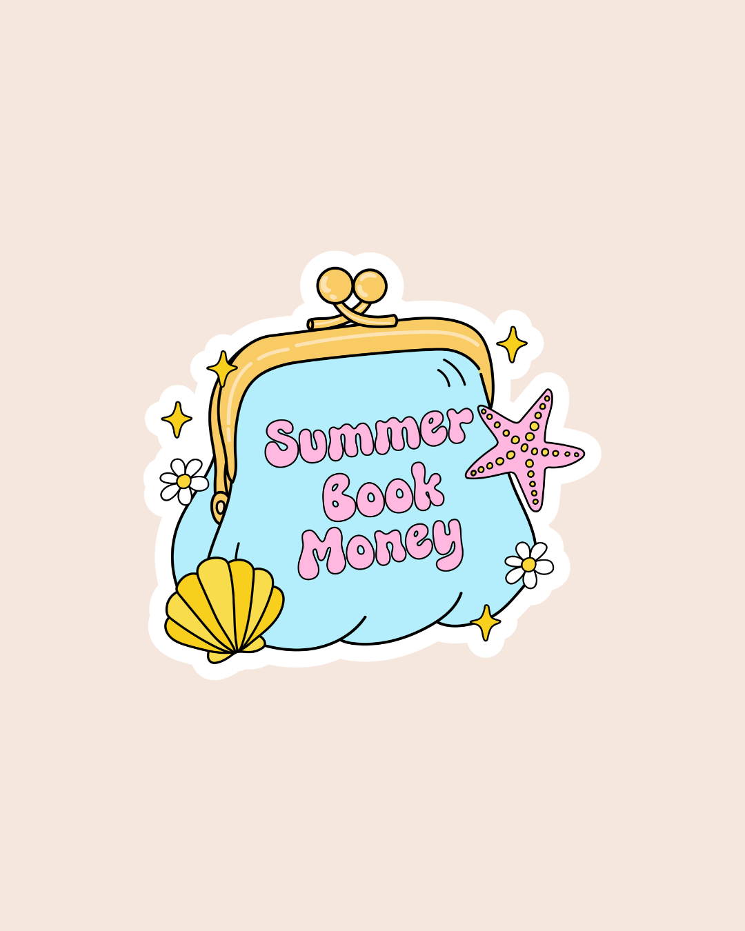 Summer Book Money Sticker