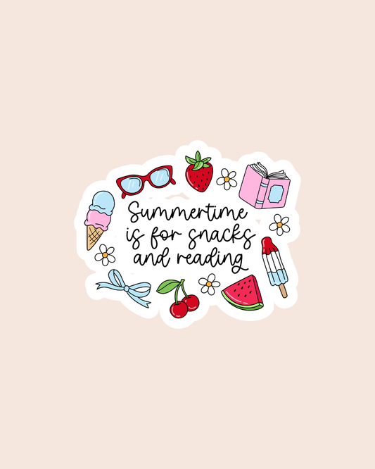 Summertime Is for Snacks and Reading Sticker