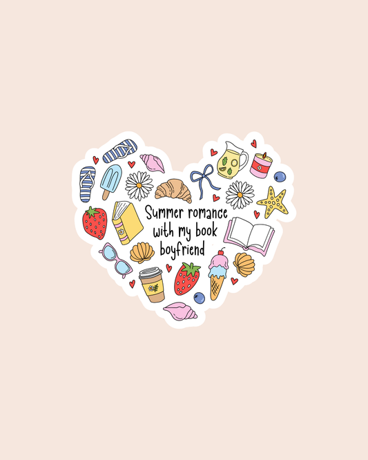 Summer Romance With My Book Boyfriend Sticker