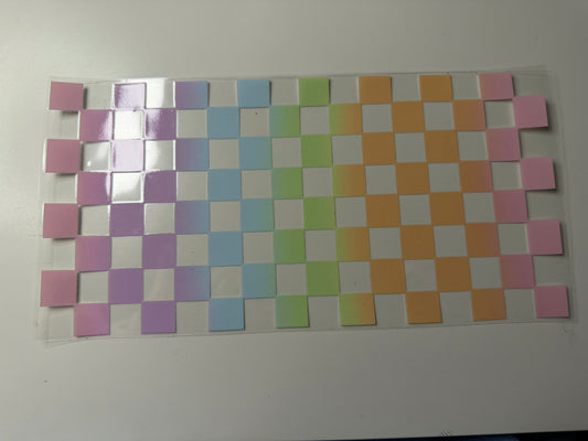 Pastel Checkers UV DTF Wrap