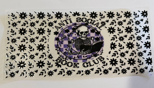Anti Social Book Club UV DTF Wrap