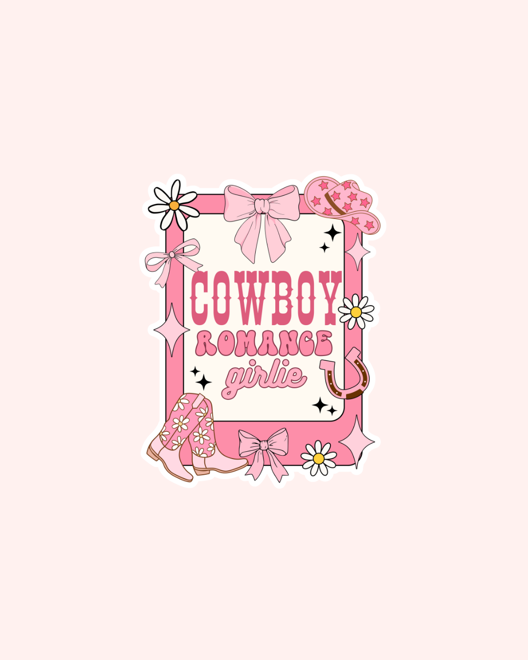 Cowboy Romance Girlie Sticker