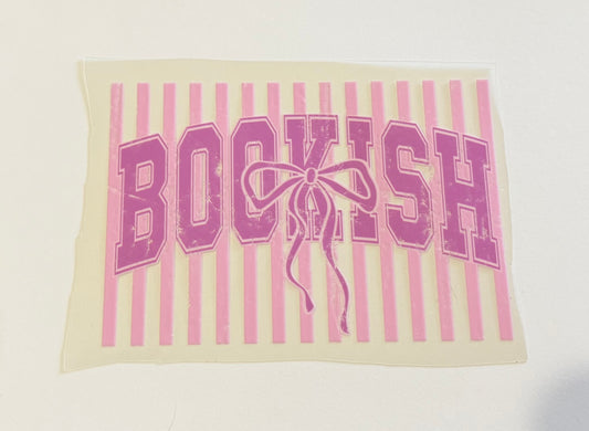 Pink Bookish Varsity UV DTF Decal