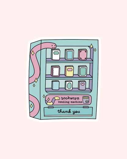 Bookworm Vending Machine Sticker