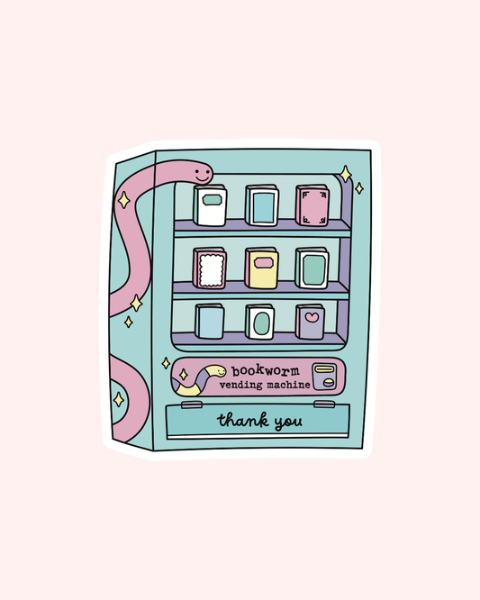 Bookworm Vending Machine Sticker
