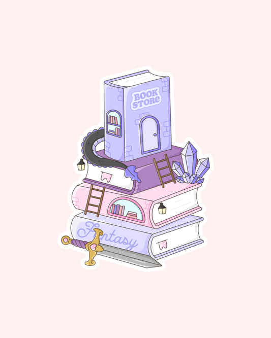 Fantasy Book Stack Sticker
