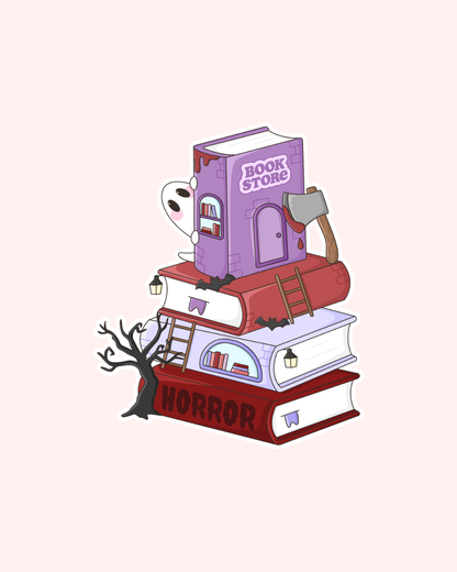 Horror Book Stack Sticker