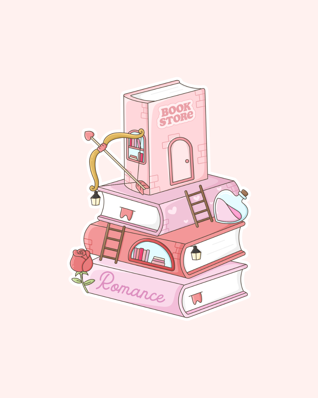 Romance Book Stack Sticker