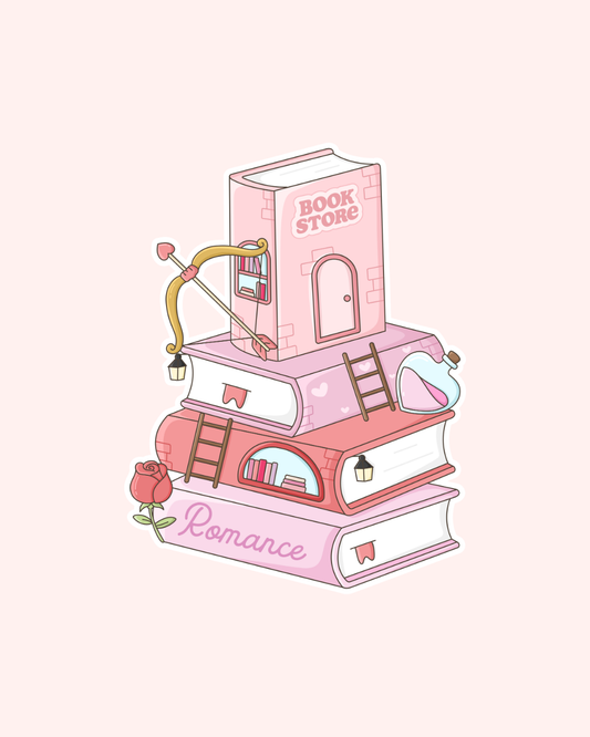 Romance Book Stack Sticker